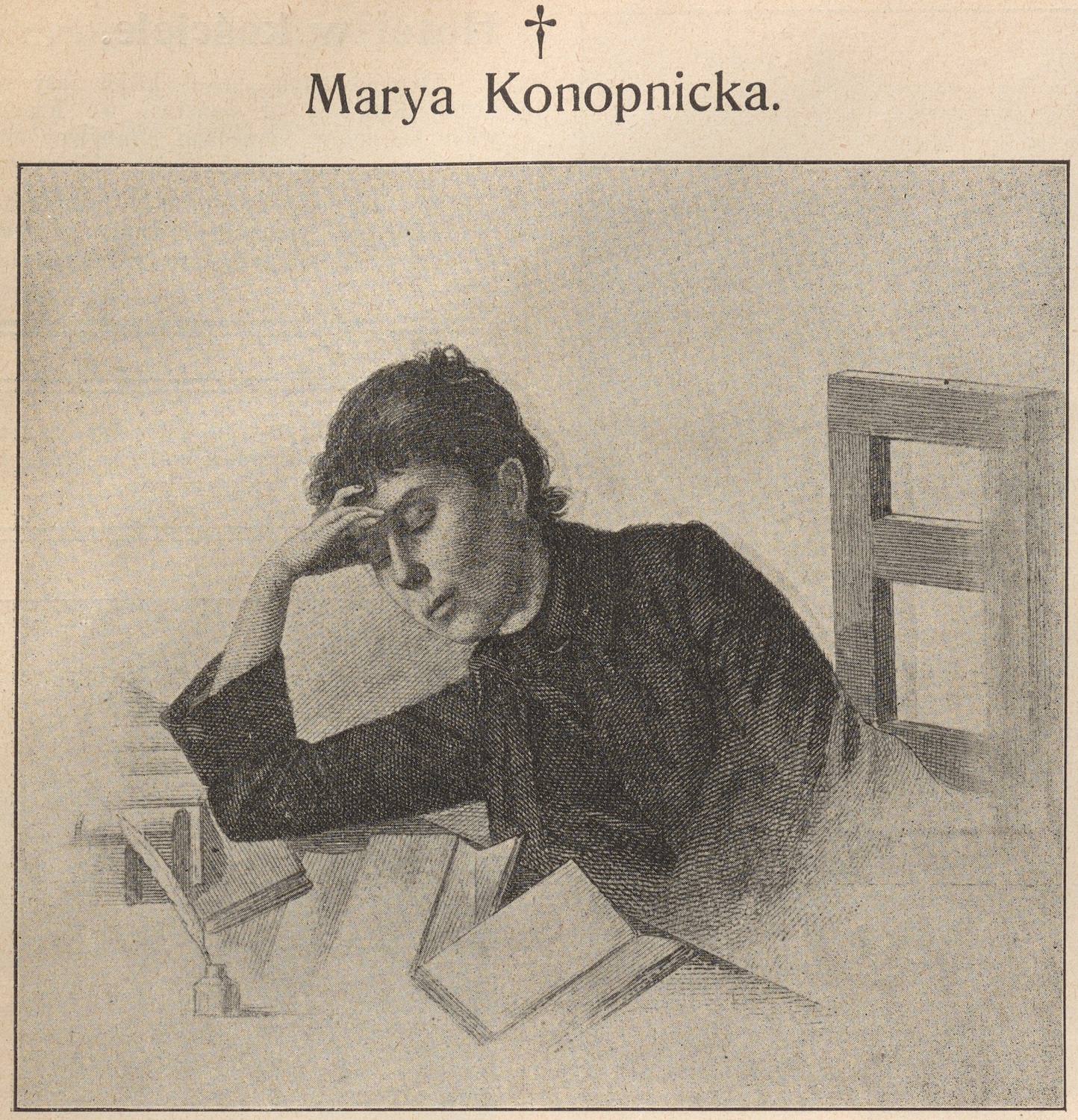 Marya Konopnicka. Portrait for the obituary in the Lviv newspaper Nasz kraj